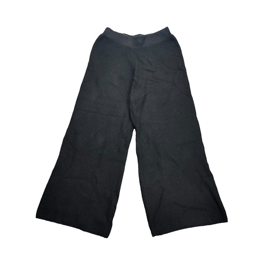 CIDER Cider Womens Black Size XL Wide Leg High Rise Knit Pants