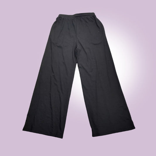 Cider Womens Pants Black Size Medium Wide Leg High Rise Polyester Blend