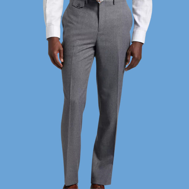 Tayion By Montee Holland Mens Classic-Fit Wool-Blend Dress Pants 44W x 30L Grey