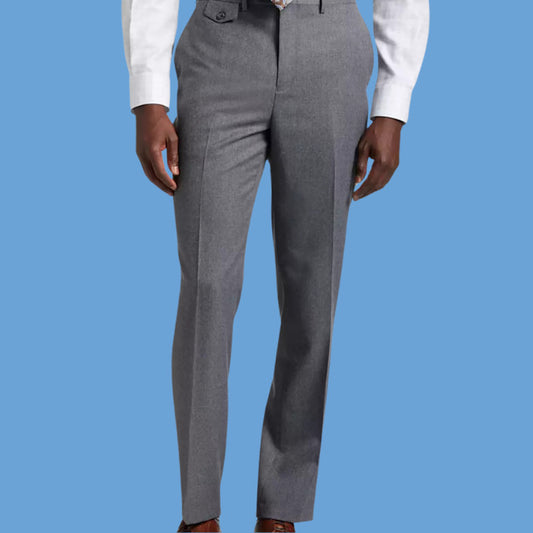Tayion By Montee Holland Mens Classic-Fit Wool-Blend Dress Pants 44W x 30L Grey