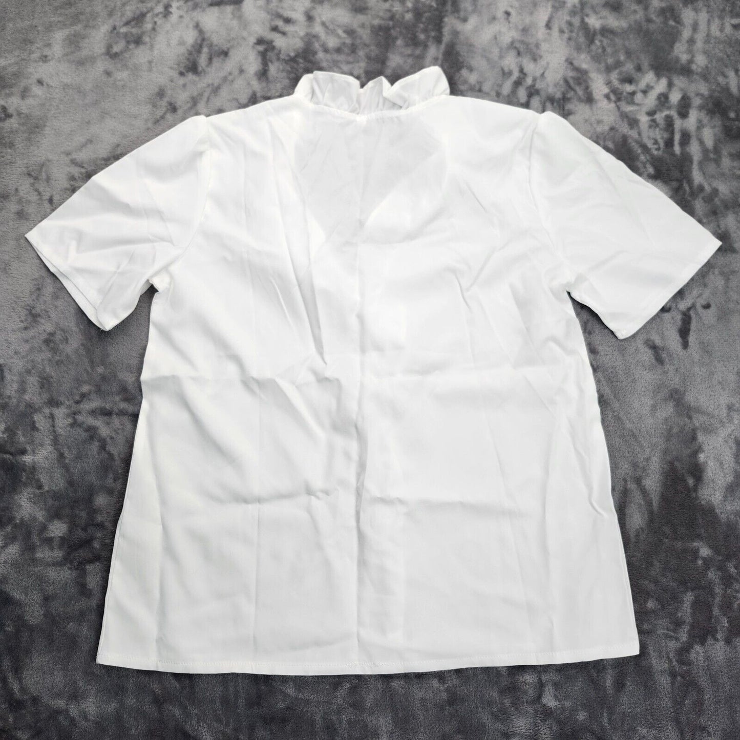Womens Ruffle Short Sleeve Blouse V-Neck Tunic Shirts Large