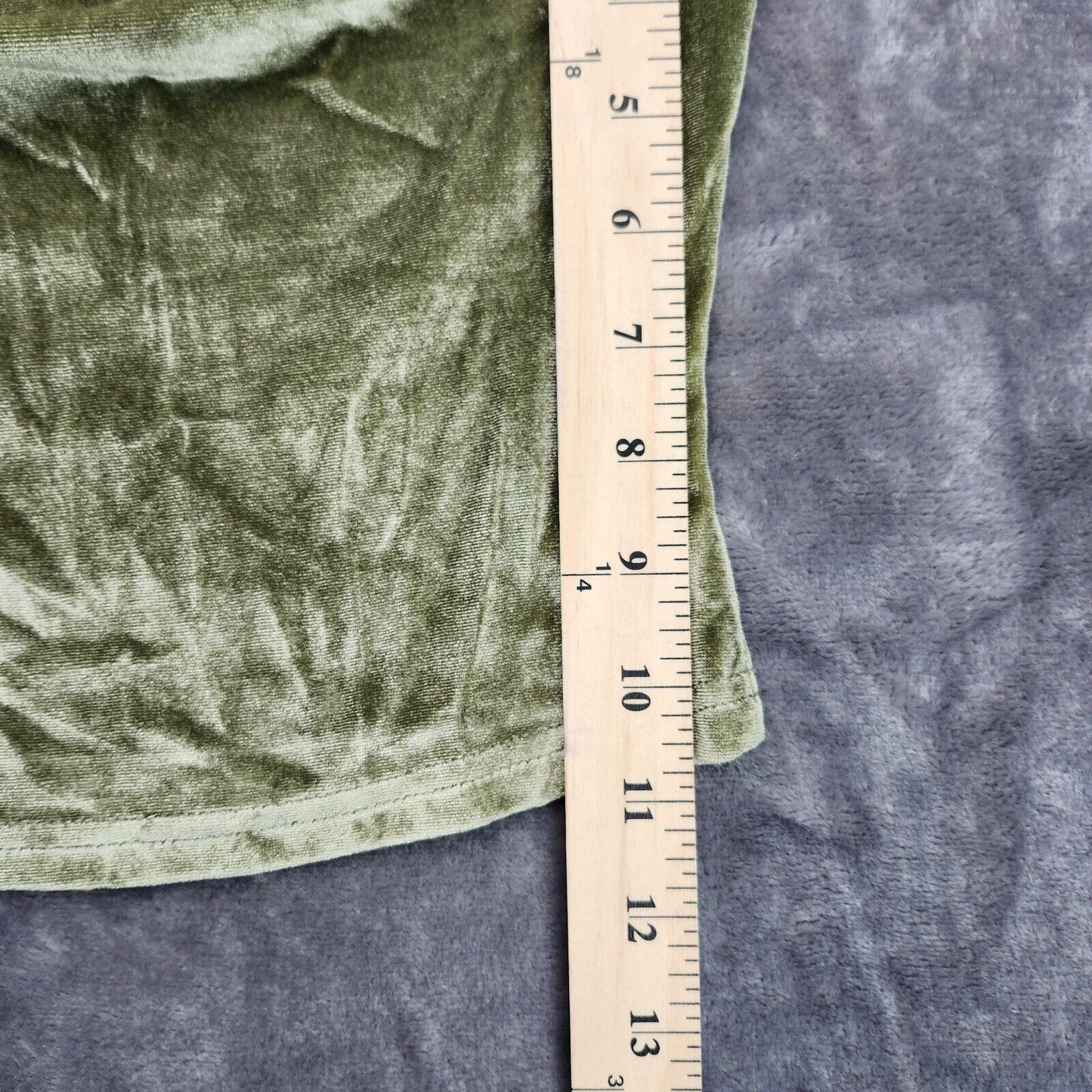 Finesse Womens Velvet Green Strapless Crop top Small