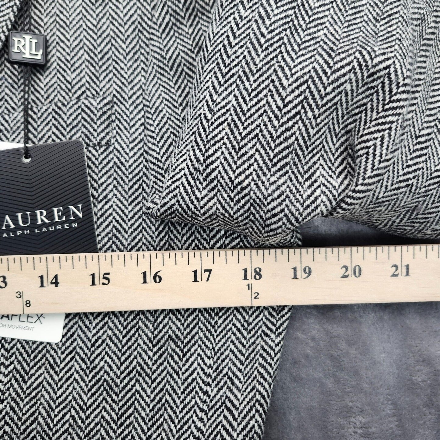 Lauren Ralph Lauren Classic-Fit Wool Suit Jacket Black/White Herringbone 38S NWT