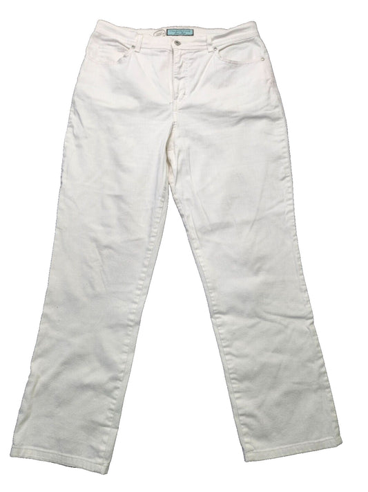 Charter Club Womens White Jeans Tummy slimming narrow leg Size 12
