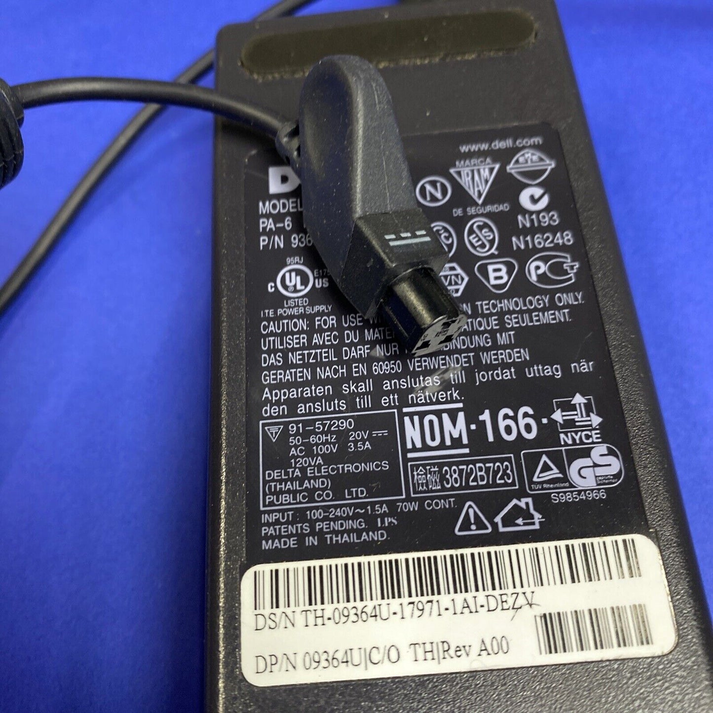 Dell Adapter Power Supply, AA20031, DC 20V 3.5A, Genuine Dell
