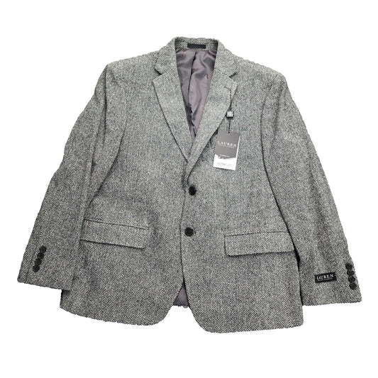 Lauren Ralph Lauren Classic-Fit Wool Suit Jacket Black/White Herringbone 44S NWT