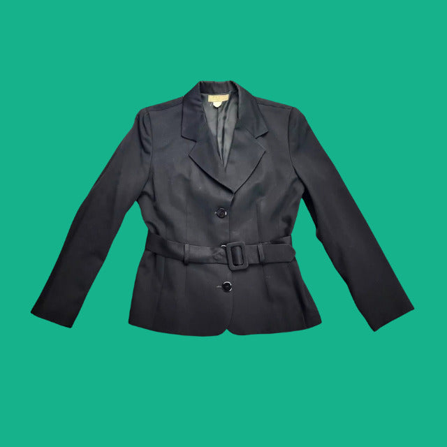 N&B Classic COLLECTION Women's Fitted Button Blazer Belted Mid Rise sz 6