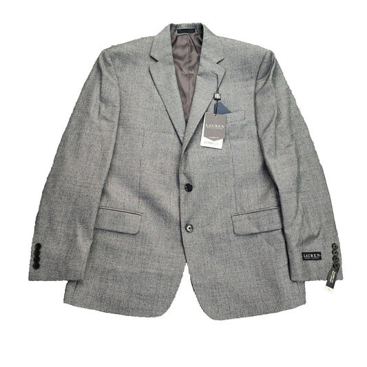 Lauren Ralph Lauren Classic-Fit Wool Suit Jacket Black/White Houndstooth 42R NWT