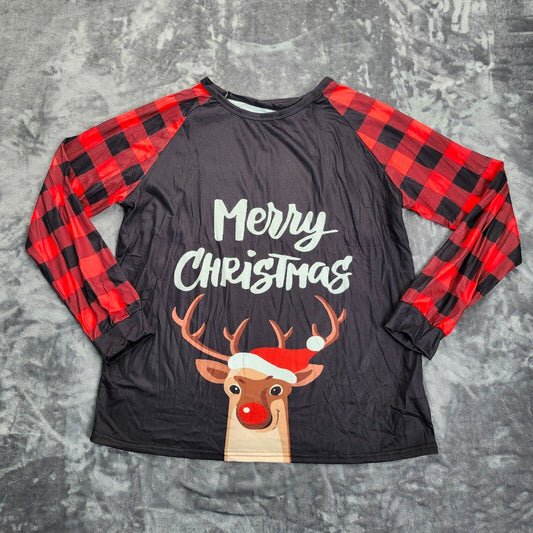 Mens Christmas Plaid Pajamas for Family XL