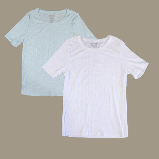 Lucky Brand Womens Soft 2 Shirts Mint Green and White Size MEDIUM