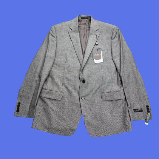 Lauren Ralph Lauren Classic-Fit Wool Suit Jacket Black/White Houndstooth 44L NWT
