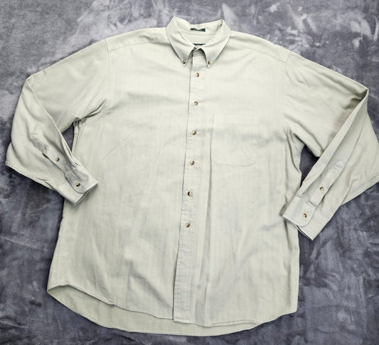 Club Room Mens Button up Dress Shirt 100% Cotton long sleeve Large
