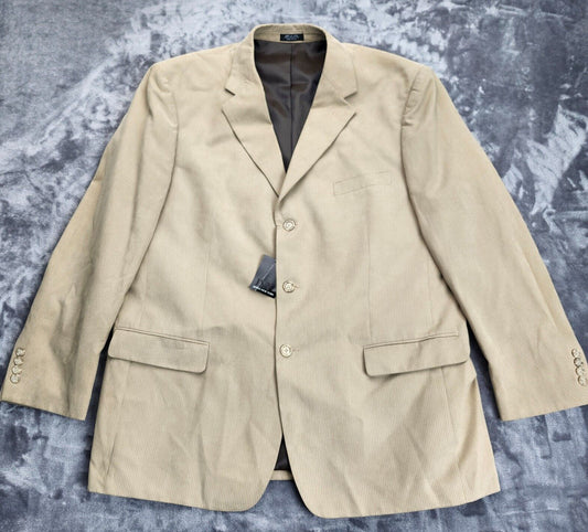 NWT JNY Jones New York Men's 48 Long Suit Coat Style Adler Tan Notch Lapel