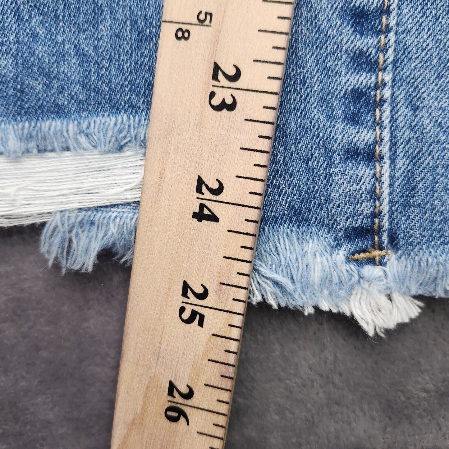 Flamingals Women's High Waist Straight Ripped Ankle Blue Jeans Size Medium