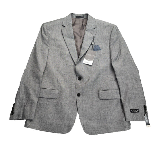 Lauren Ralph Lauren Classic-Fit Wool Suit Jacket Black/White Houndstooth 42S NWT