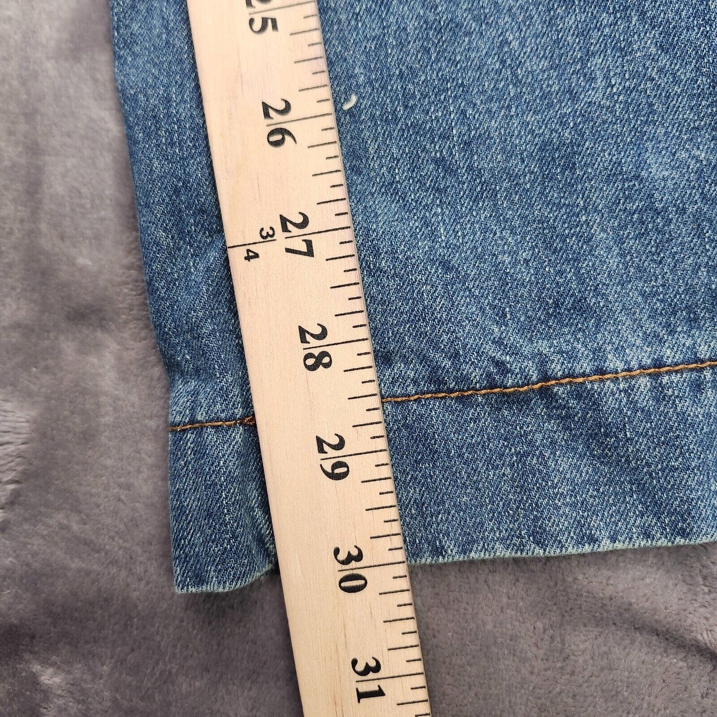Flamingals Women's Straight Wide Leg Faded Blue Jeans Size Large
