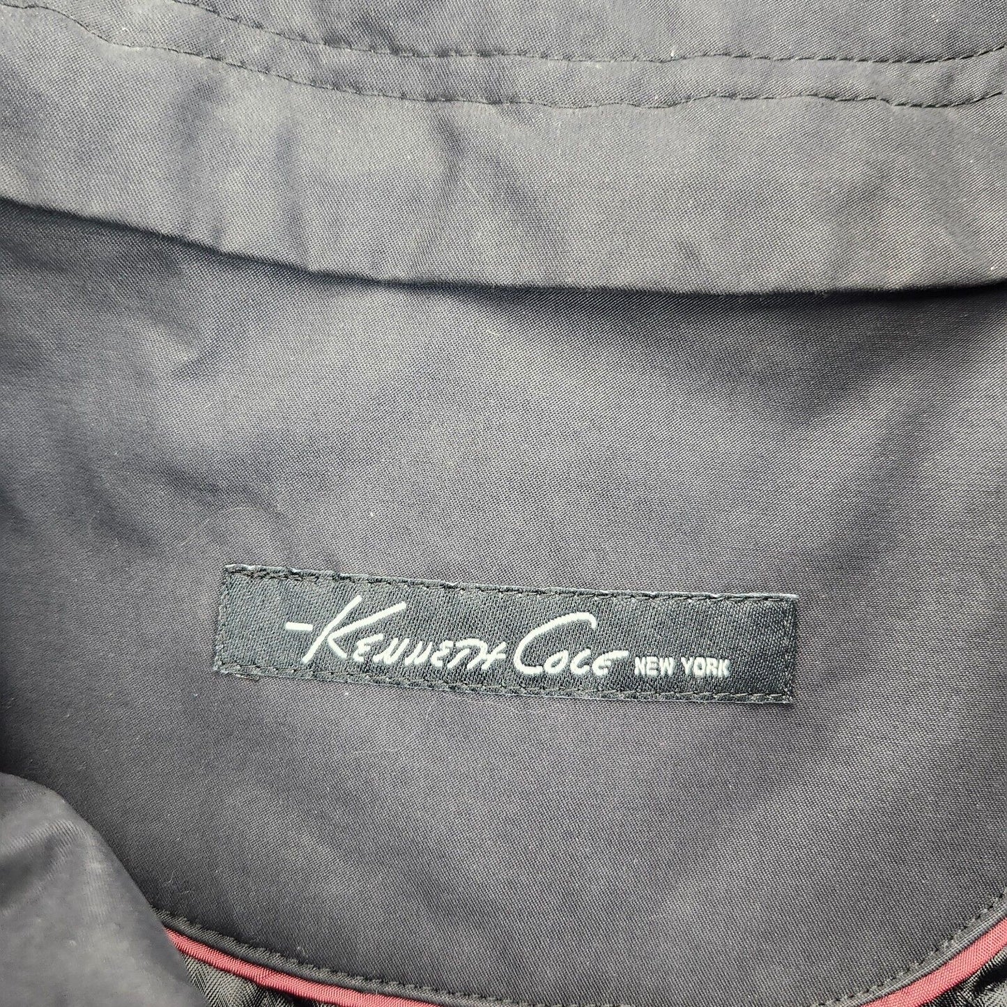 NWT Kenneth Cole NY Mens Rain Jacket Trench Coat Rado Black size 48 Regular