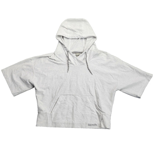 Bench Urbanwear Womens panelled short-sleeve white hoodie size Small