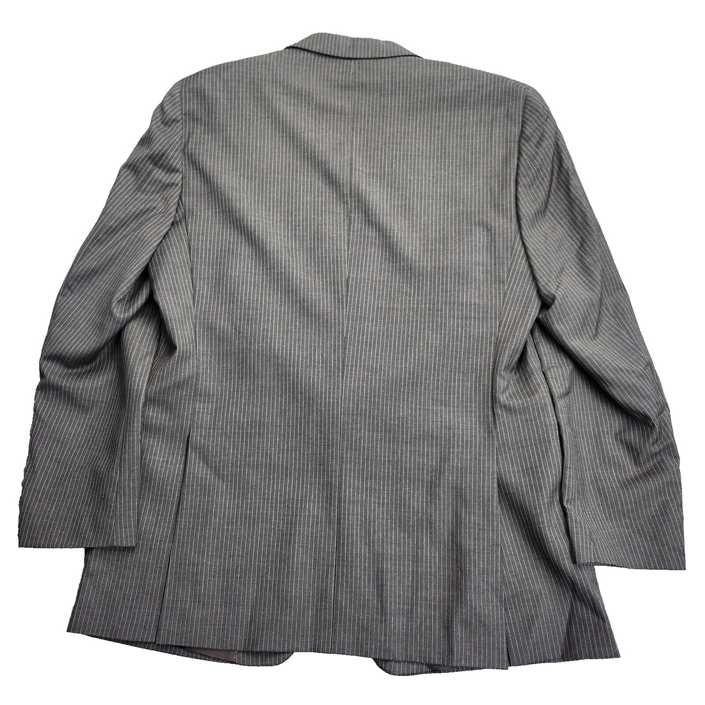 Tommy Hilfiger Men's Suit Jacket Two Button Single Breasted Gray Striped 46L