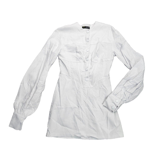 Finesse White Corset Waist Shirt Dress Size M