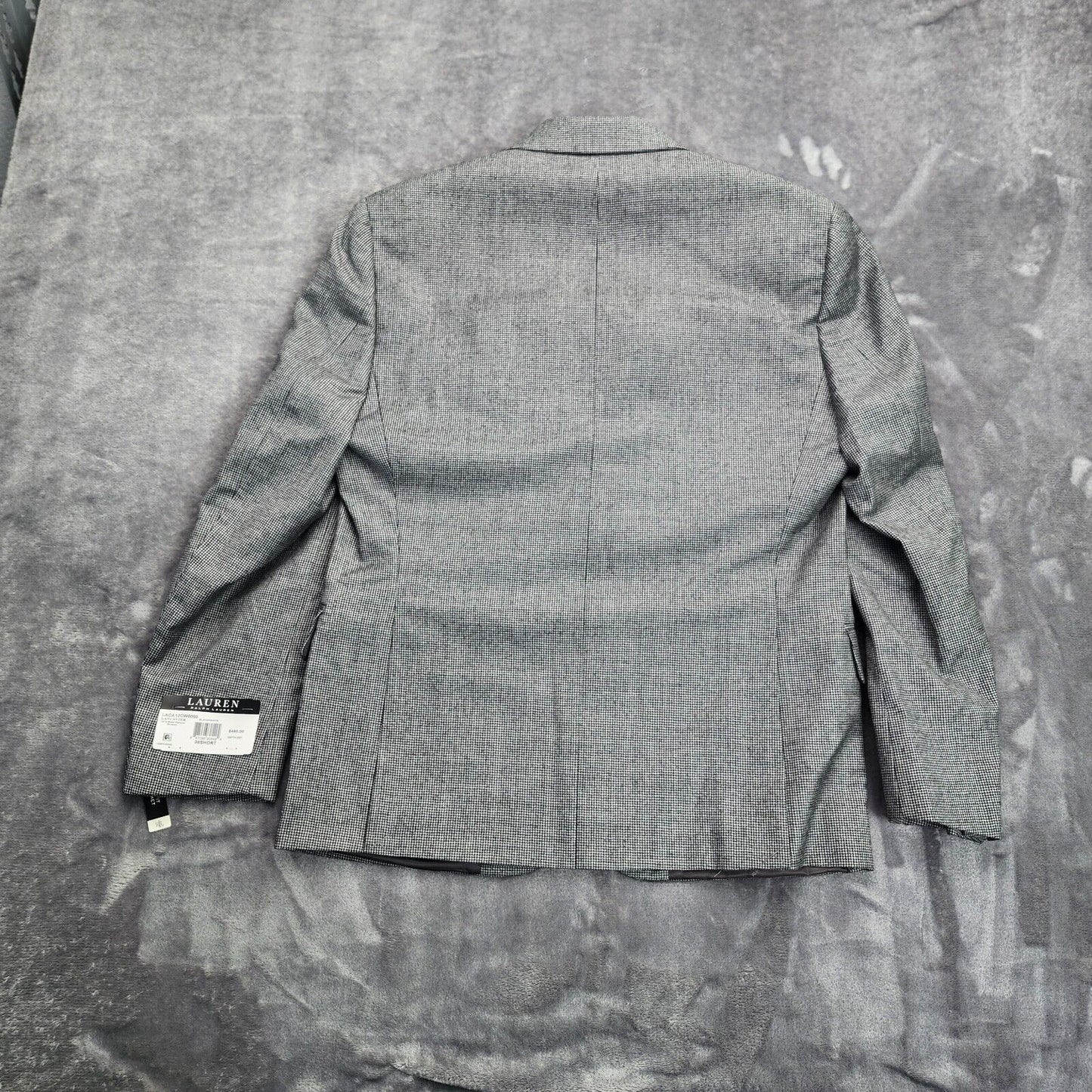 Lauren Ralph Lauren Classic-Fit Wool Suit Jacket Black/White Houndstooth 38S NWT