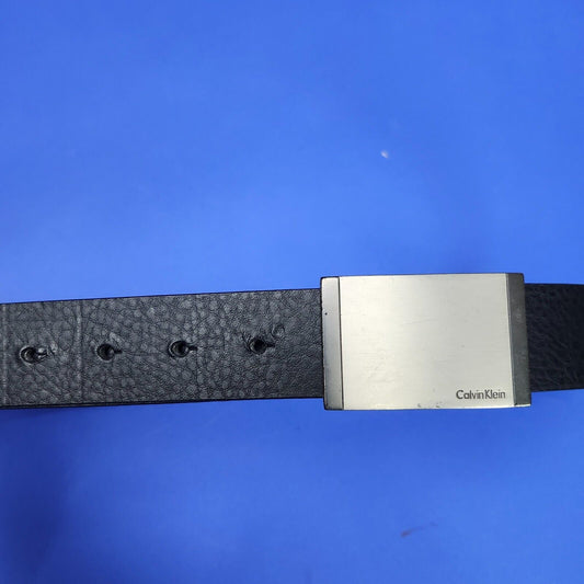 Calvin Klein Men's 36mm Genuine Leather Minimalistic Buckle Belt Black