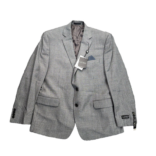 Lauren Ralph Lauren Classic-Fit Wool Suit Jacket Black/White Houndstooth 44R NWT
