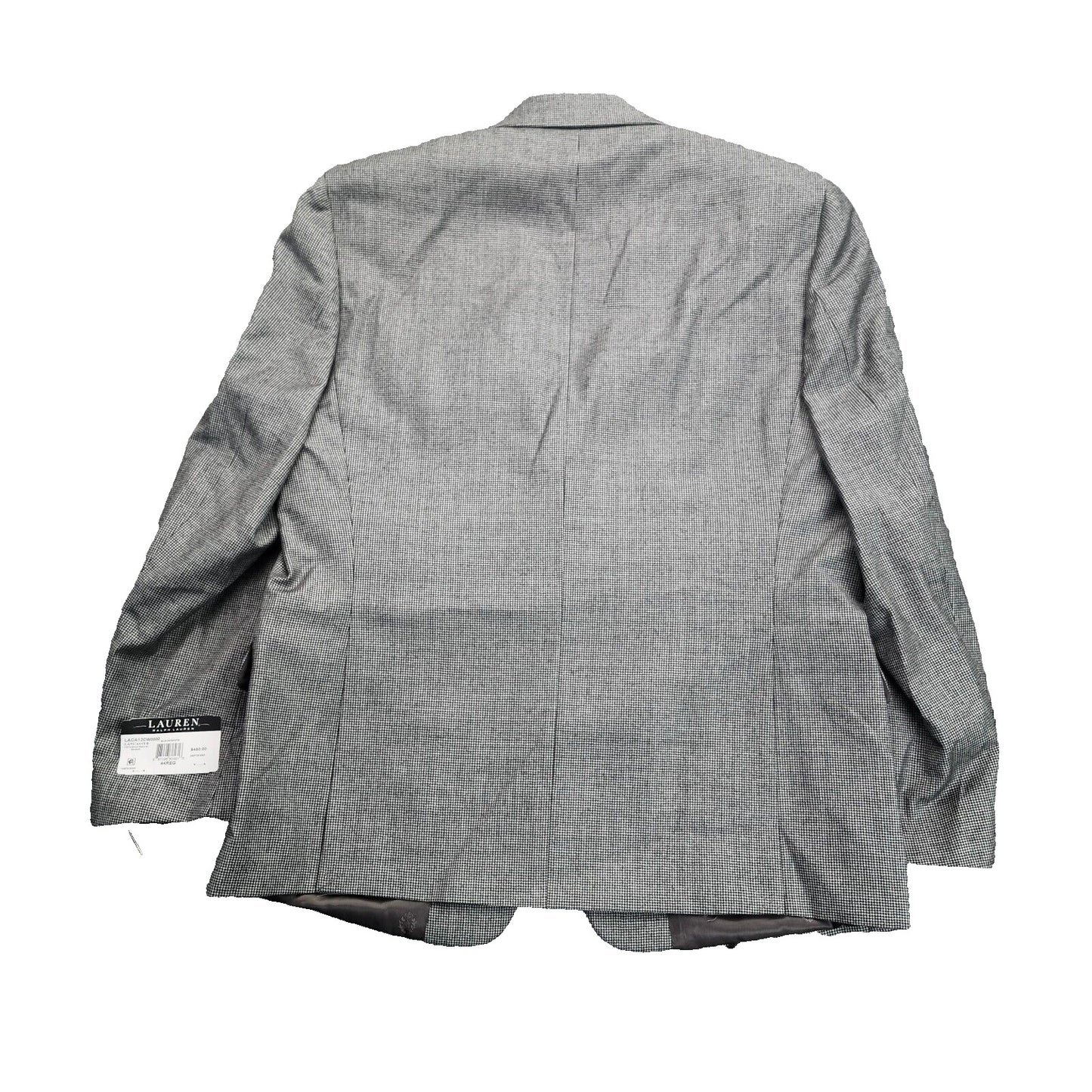 Lauren Ralph Lauren Classic-Fit Wool Suit Jacket Black/White Houndstooth 44R NWT