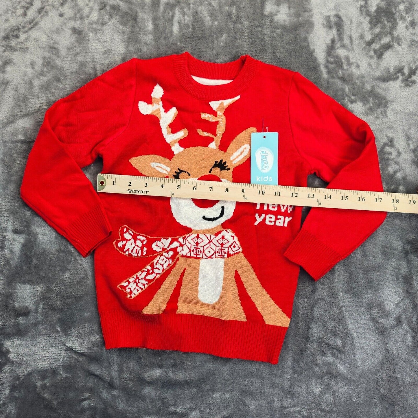 Sweaters Kids unisex Christmas Deer  Casual Prints Knitted Long Sleeve Size 4
