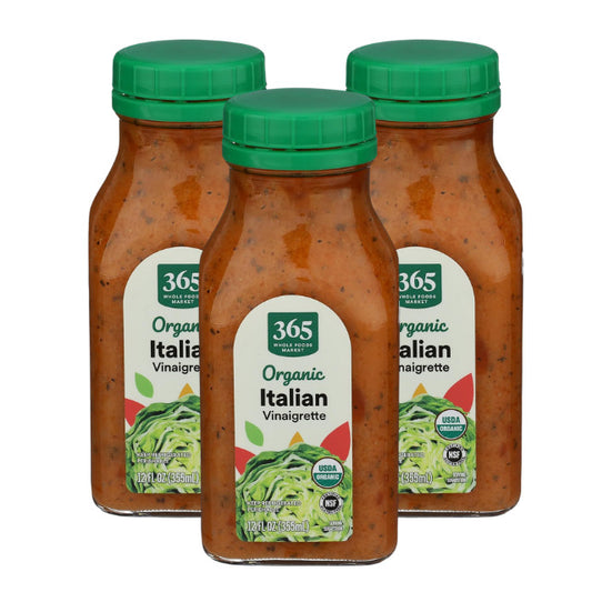 365 by Whole Foods Market, Vinaigrette Italian Organic, 12 Fl Oz (3 Pack)