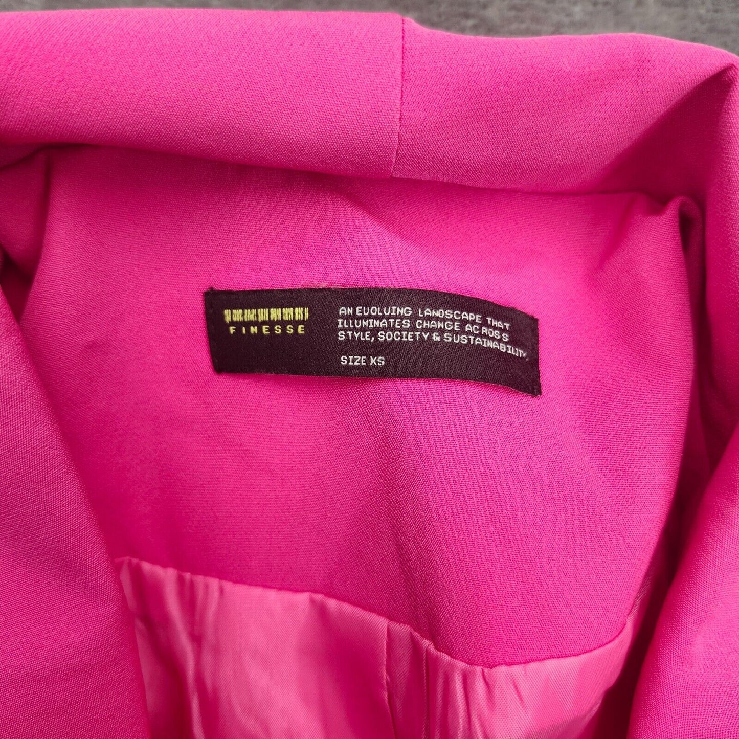 Finesse Womens Long Sleeve Feather V Neck Party Clubwear Blazer Pink Sz XS