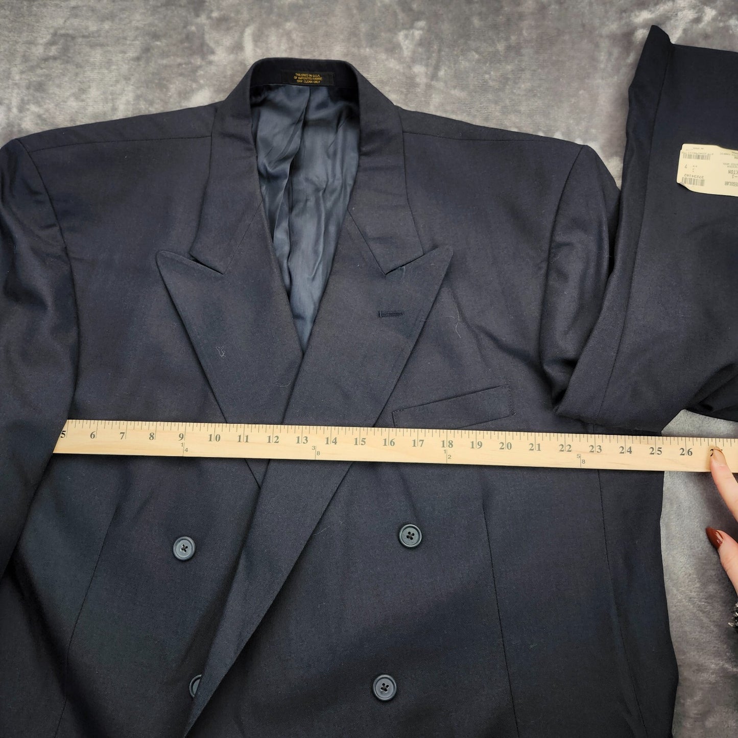NWT Hardwick Clothes Men's Suit Jacket Black 50 Reg Peak Lapel Double Breasted