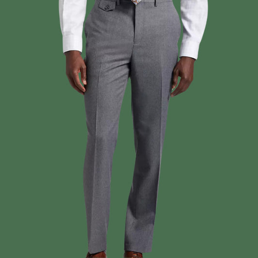 Tayion By Montee Holland Mens Classic-Fit Wool-Blend Dress Pants 40W x 32L Grey