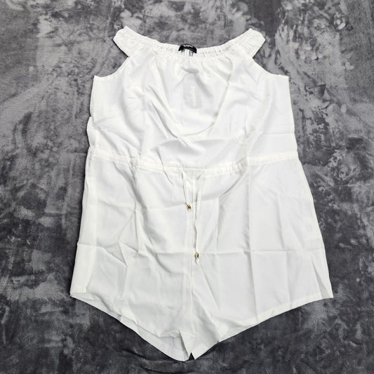 Womens White off Shoulder Romper Size Large