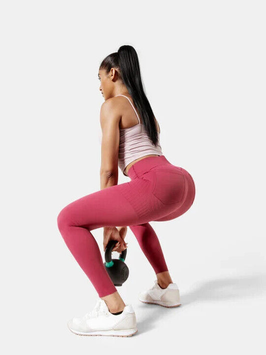 Fanka Body Sculpt Lift n Curve Leggings Reversible Wear w Pockets Baked Apple MD