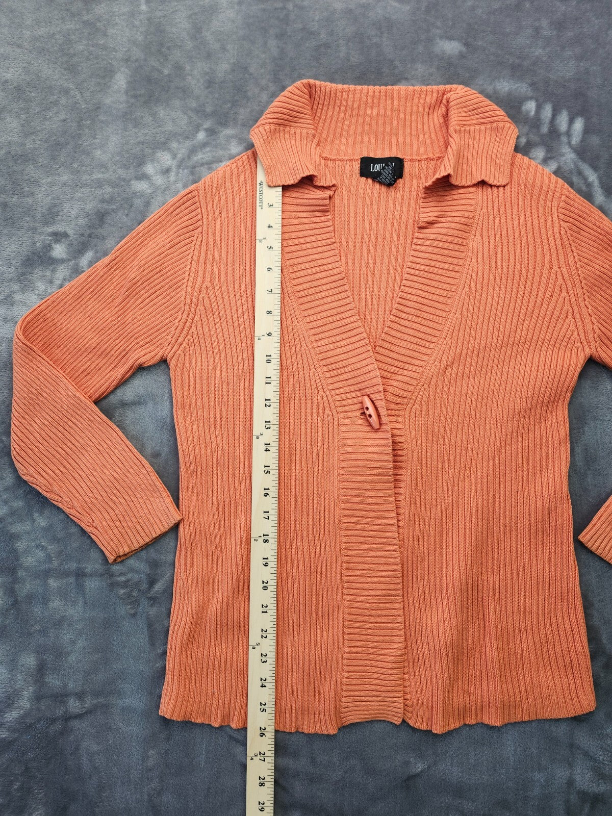 LOULOU Orange Knit Cardigan womens Size Medium