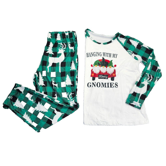Long Sleeve Christmas Print Soft Warmth Loungewear Festive Sleepwear Sets 2XL