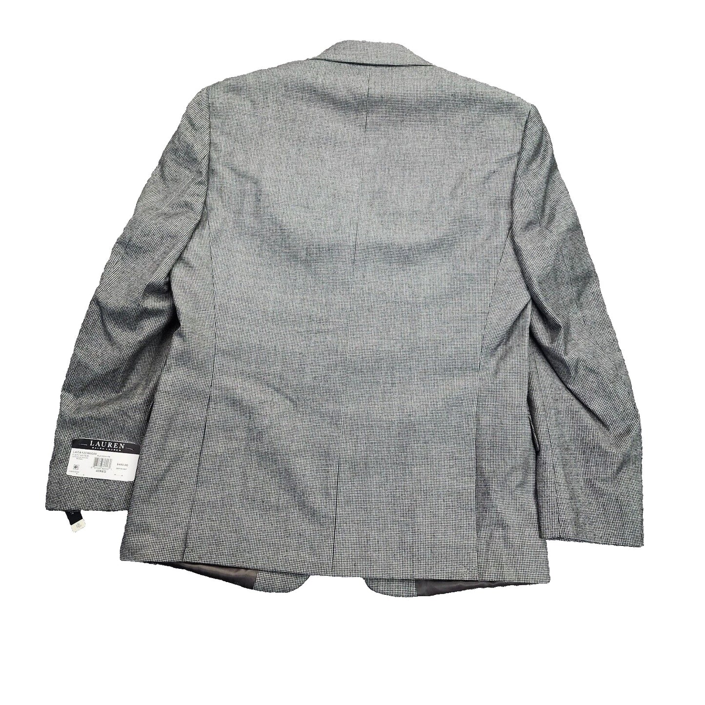 Lauren Ralph Lauren Classic-Fit Wool Suit Jacket Black/White Houndstooth 40R NWT
