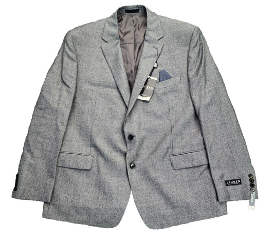 Lauren Ralph Lauren Classic-Fit Wool Suit Jacket Black/White Houndstooth 46R NWT