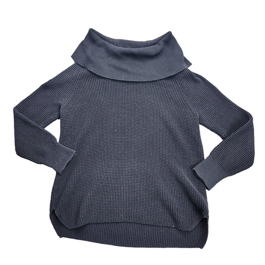Michael Kors Oversized Waffle knit Cowl Sweater Blue Medium