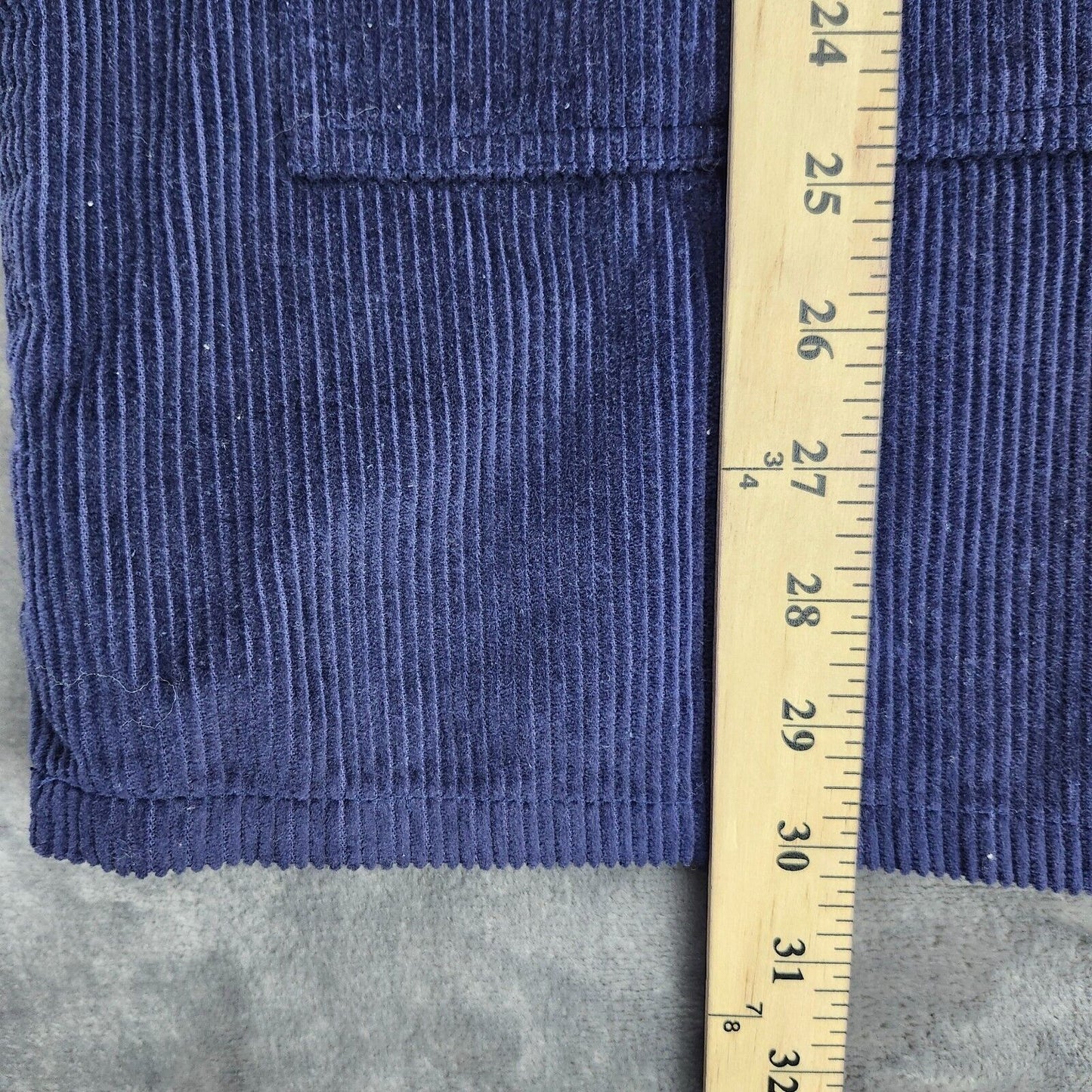 Corduroy Hunters Run Navy Blue Oversized Shirt Jacket, Large Buttons Pockets A6