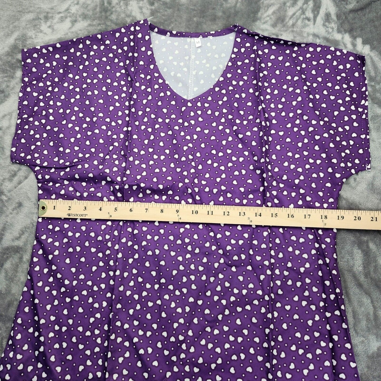 Casual Dresses Womens Polka Dot V Neck Loose Mid Short Purple Medium