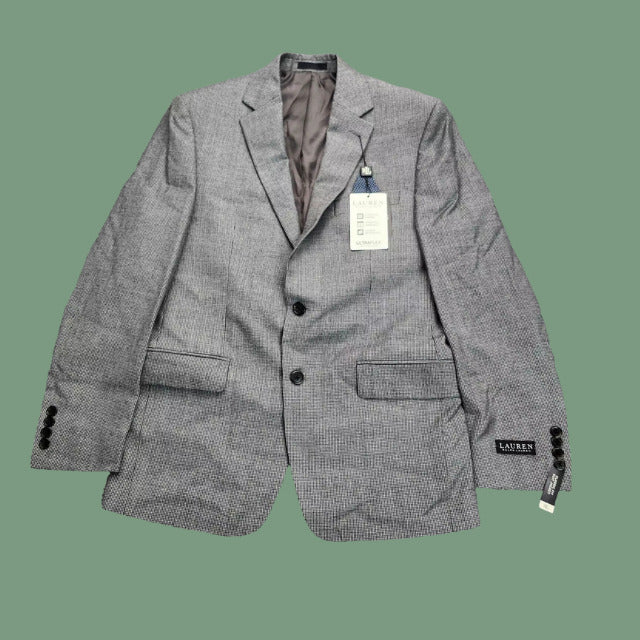 Lauren Ralph Lauren Classic-Fit Wool Suit Jacket Black/White Houndstooth 38R NWT