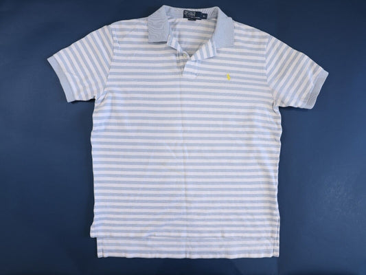 POLO RALPH LAUREN MENS CUSTOM FIT POLO SHIRT XL BLUE STRIPED COTTON