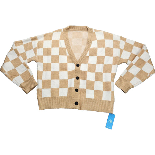 CUPSHE Womens Checkered Button-Front Cardigan Size Medium