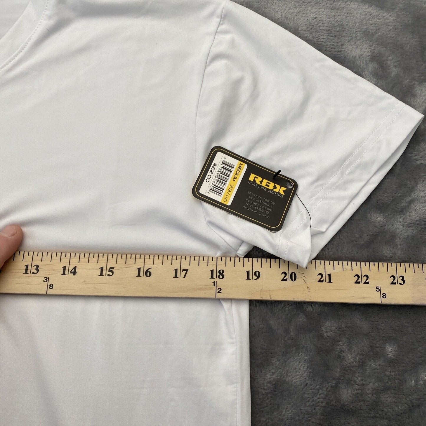RBX Mens Ultra Soft Short Sleeve Sleepwear T-Shirt M White V Neck