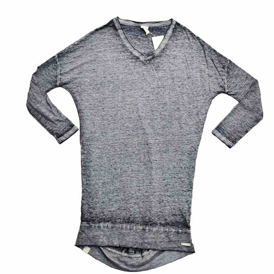 Bench Urban Wear Womens 3/4 Sleeve Gray V-neck Shirt Size Small