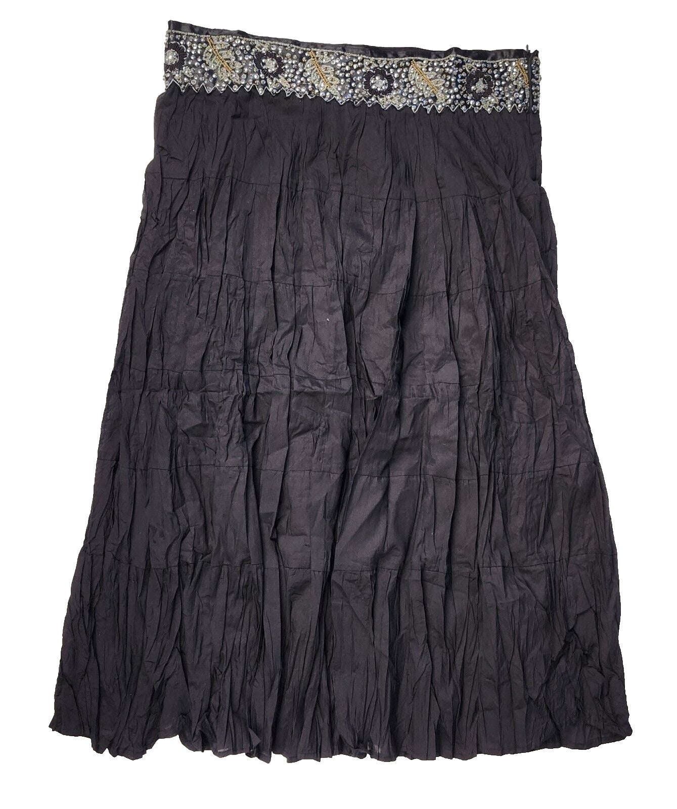 Citicraze Casualwear Inc womens XL BLack Crinkle Maxi Skirt