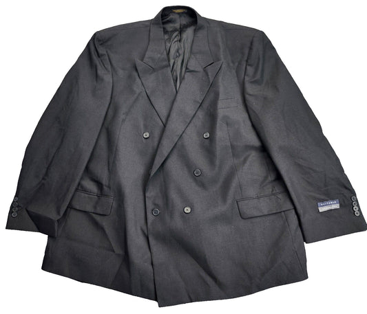 NWT Hardwick Clothes Mens Suit Jacket Black 54 Long Notch Lapel Double Breasted
