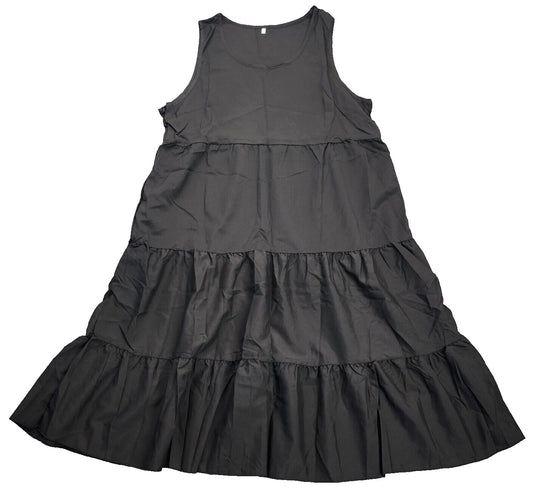 Women's Sleeveless Party Beach Dress, Fashion Holiday Summer Dress Black 5XL